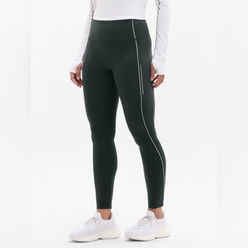 NWT Athleta Rainier Elm Reflective Stripe Tight Sz S/T